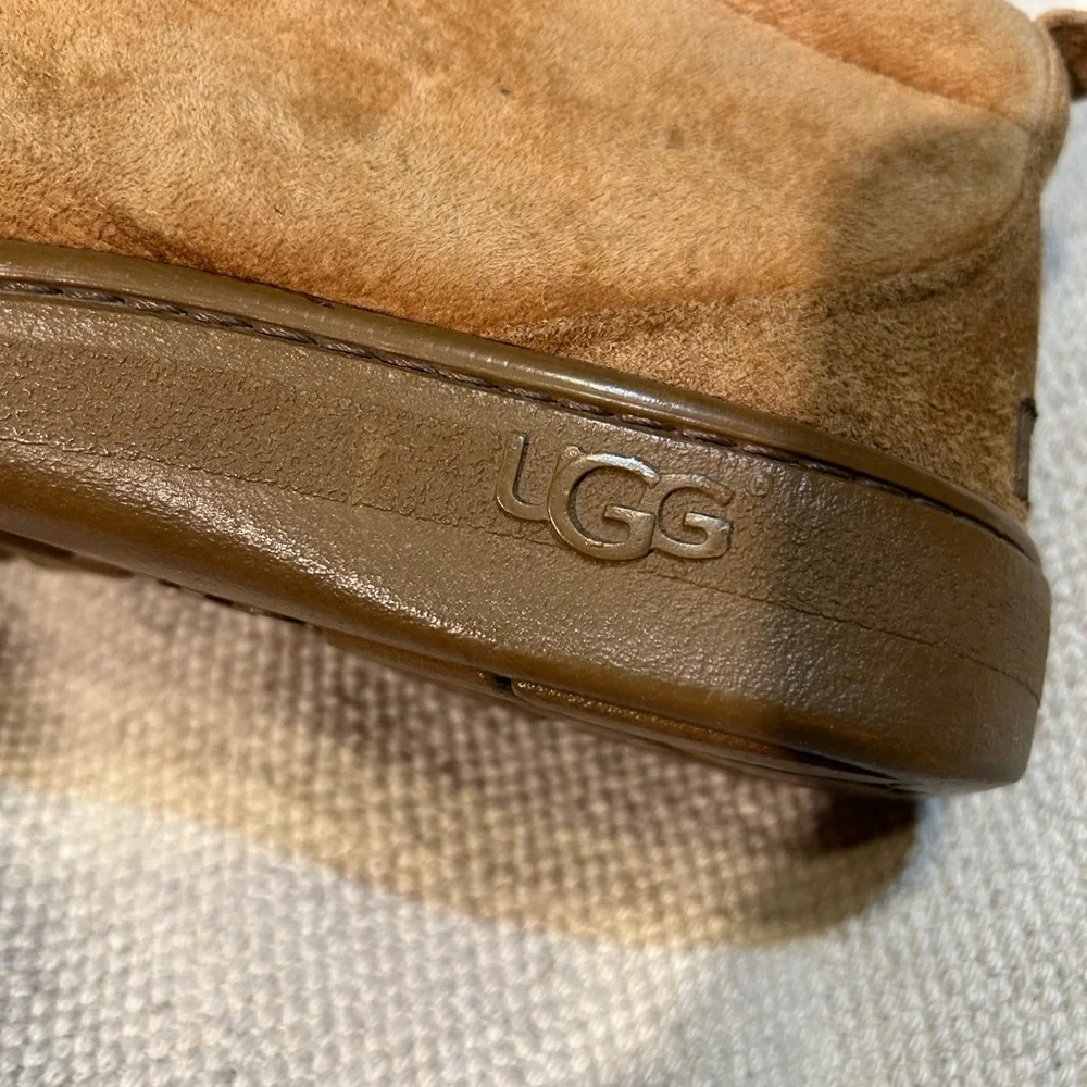 UGG Brown Suede Wool Inside Men Lace up Boots Size 9